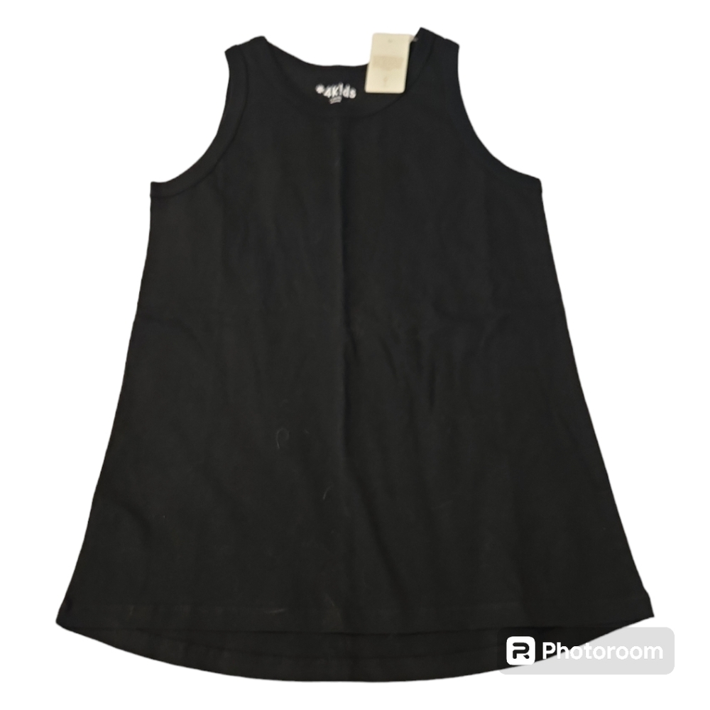 4Kids Solid Black Tank Top